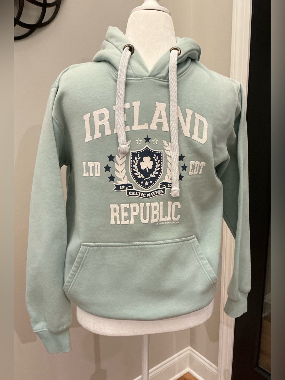 Irish Connexxion Ireland Republic Hoodie Sweatshirt - Mint Green UNISEX Medium
